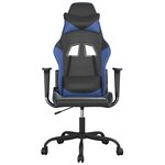 vidaXL Chaise de jeu Noir et bleu Similicuir
