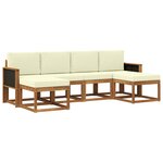 vidaXL Ensemble de canapés d'extérieur 6 pc Naturel et Crème Polyester