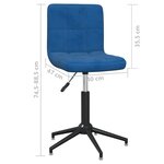 vidaXL Chaises pivotantes à manger lot de 2 Bleu Velours