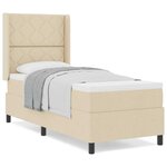 vidaXL Lit à ressorts avec matelas Crème 90 x 190 cm tissu