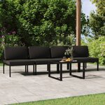 vidaXL Salon de jardin 5 Pièces avec coussins Aluminium Anthracite