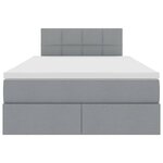 vidaXL Lit avec rangement et LED Gris clair 120 x 200 cm Polyester