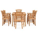 vidaXL Ensemble à manger de jardin 7 Pièces Bois de teck solide