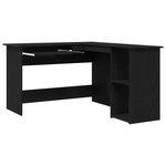Bureau vidaXL Noir en Chêne 120x140x75 cm en Bois d'ingénierie