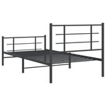 vidaXL Cadre de lit métal sans matelas avec pied de lit noir 107x203cm