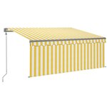 vidaXL Auvent automatique store capteur de vent LED 3x2 5m Jaune blanc