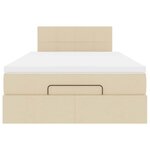 vidaXL Cadre de lit ottoman avec matelas crème 120x190 cm tissu