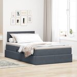 vidaXL Lit avec rangement et LED Gris foncé 120 x 190 cm Velours