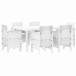 vidaXL Ensemble de salle à manger pour jardin 7 Pièces Blanc Rattan Polt