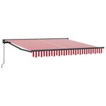 vidaXL Auvent Rétractable Rayure rouge et blanche 350x250 cm tissu