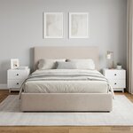 vidaXL Cabinet de chevet 2 Pièces Blanc brillant 43 x 34 5 x 47 5 cm