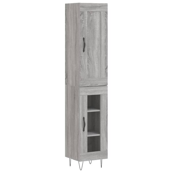 vidaXL Buffet haut Sonoma gris 34 5x34x180 cm Bois d'ingénierie