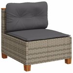 vidaXL Salon de jardin avec coussins 10 Pièces gris résine tressée