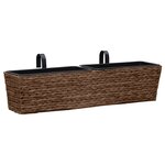 vidaXL Pots de fleurs 2 Pièces jacinthe d'eau marron