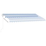 vidaXL Auvent automatique sur pied 450x300 cm Bleu/Blanc