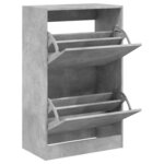 vidaXL Armoire à chaussures gris béton 60x34x96 5 cm bois d'ingénierie