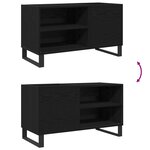 Meuble de rangement vidaXL noir en chêne 84 5x38x48 cm en bois d'ingénierie