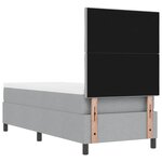 vidaXL Lit à ressorts avec matelas Gris clair 80 x 200 cm tissu