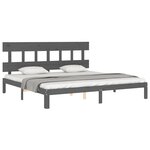 vidaXL Cadre de lit sans matelas gris 200x200 cm bois massif de pin