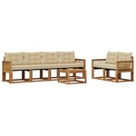 vidaXL Ensemble de canapés d'extérieur 7 pc Naturel et Beige