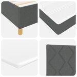 vidaXL Lit Box Spring avec Matelas Gris foncé 140x200 cm Tissu