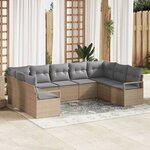 vidaXL Ensemble de canapé de jardin 9 Pièces Beige et Gris clair