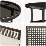 vidaXL Ensemble de salle à manger pour jardin 3 Pièces Marron Poly rotin