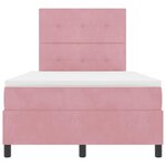 vidaXL Lit à ressort LED avec matelas Rose 120 x 190 cm tissu