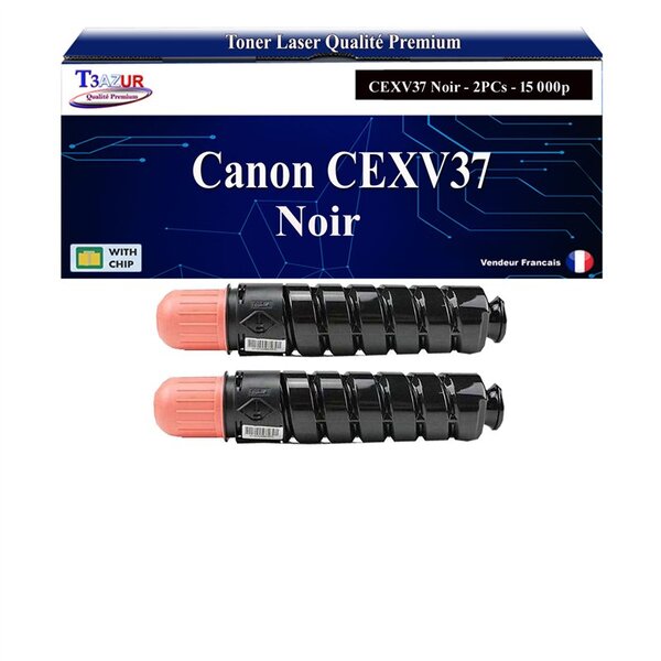 T3AZUR -2x Toners compatibles avec Canon IR-1730i  IR-1740i  IR -750i  CEXV37  CEXV43