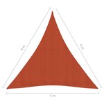 vidaXL Voile d'ombrage 160 g/m² Terre cuite 4x4x4 m PEHD