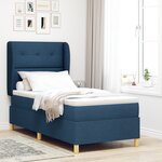 Lit à ressort vidaXL avec matelas bleu 90x190 cm en tissu