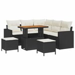 vidaXL Ensemble de canapé de jardin 8 Pièces Noir polyrotin