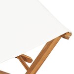 vidaXL Chaises pliables 2 Pièces Bois de teck solide et tissu Blanc crème