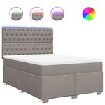 vidaXL Sommier à lattes de lit avec matelas Taupe 140x200 cm Tissu