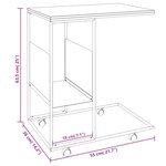 vidaXL Table d'appoint avec roues noir 55x36x63 5 cm bois d'ingénierie
