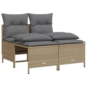 vidaXL Salon de jardin avec coussins 4 Pièces beige résine tressée