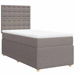 vidaXL Sommier à lattes de lit avec matelas Taupe 90x190 cm Tissu
