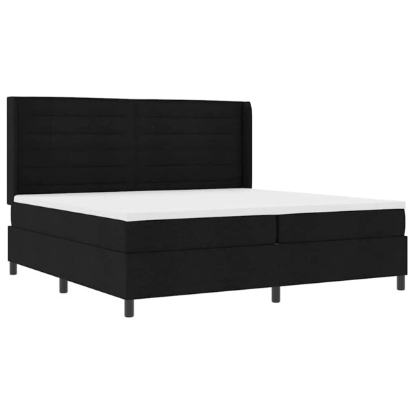 vidaXL Lit à ressort LED avec matelas Noir 200 x 200 cm tissu