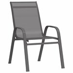 vidaXL Ensemble de salle à manger pour jardin 5 Pièces Gris et Noir