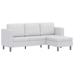 vidaXL Canapé sectionnel à 3 places cuir synthétique blanc