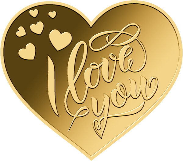 Pièce de monnaie en Or 3000 Francs g 0.031 (1/1000 oz) Millésime Gold Gift I LOVE YOU 1/1000