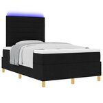 vidaXL Lit à ressort LED avec matelas Noir 120 x 190 cm tissu