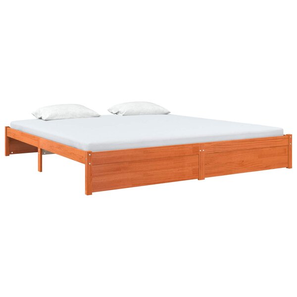 vidaXL Cadre de lit Cire marron 180 x 200 cm Bois de Pin Massif