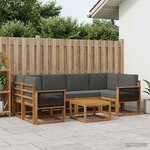 vidaXL Ensemble de canapés d'extérieur 5 Pièces Naturel et Anthracite