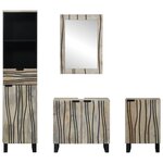 vidaXL Ensemble de mobilier de salle de bain 4 Pièces Marron noyer
