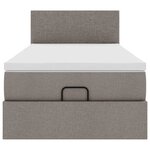 vidaXL Lit ottoman avec matelas taupe 100x200 cm tissu