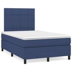 vidaXL Sommier à lattes de lit matelas et LED bleu 120x190 cm tissu