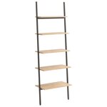 vidaXL Étagère inclinée à 5 niveaux Marron clair et noir 64x34x185 5cm