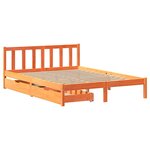vidaXL Cadre de lit sans matelas cire marron 135x190cm bois pin massif