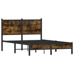 vidaXL Cadre de lit en métal sans matelas chêne fumé 120x190 cm
